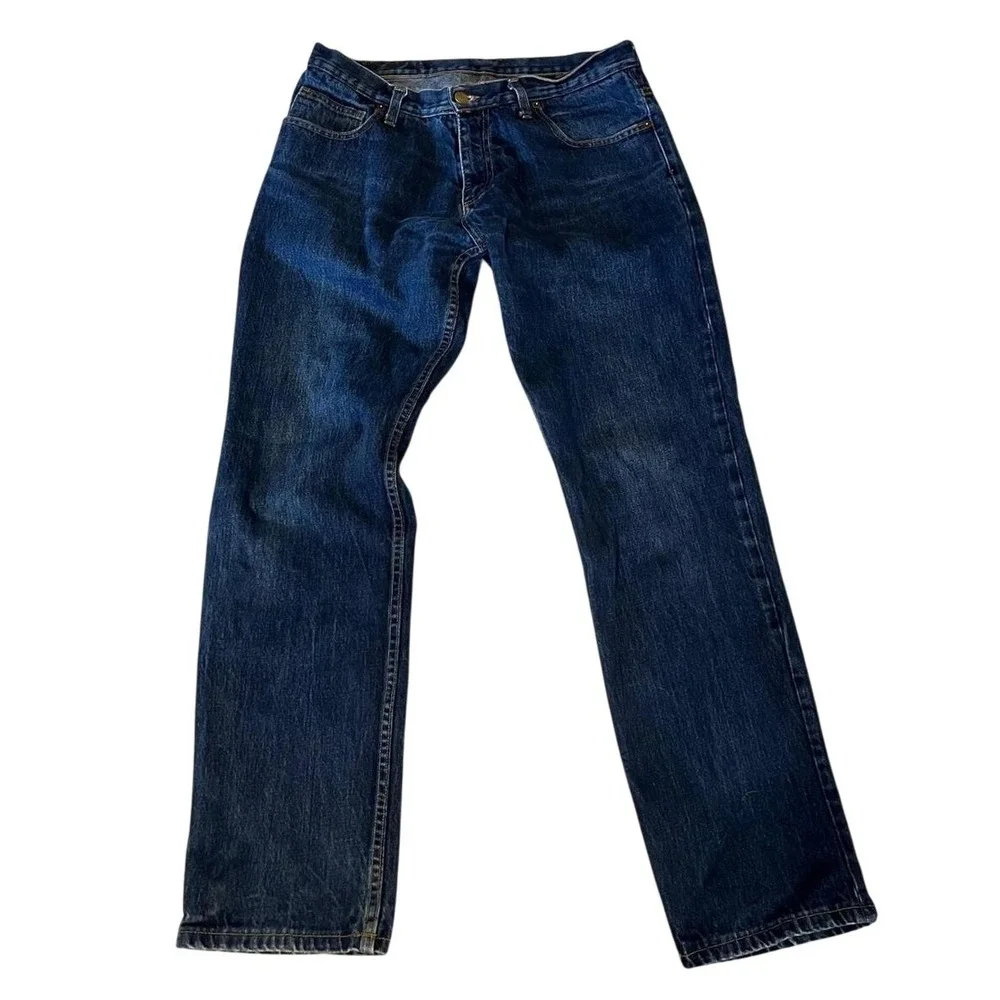 Dearborn Denim Straight Leg Jeans Blue‎ 100% Cotton Made in USA Size 34x30